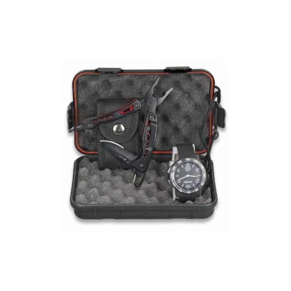 Reloj Negro + Alicate regalo set caja completo