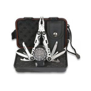 Reloj Negro + Alicate set con caja regalo