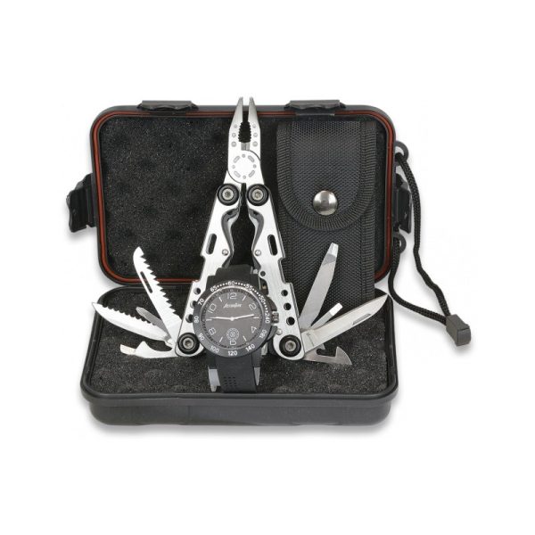 Reloj Negro + Alicate set con caja regalo