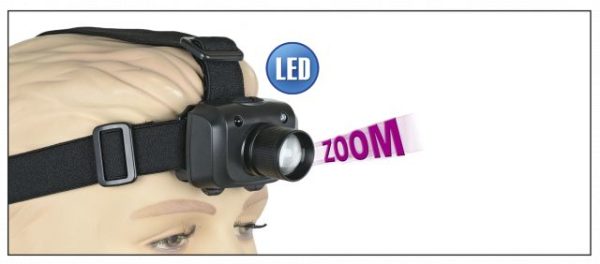 Linterna FRONTAL ALBAINOX ZOOM.3W.3Func.