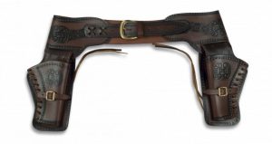 Canana marron piel. doble.