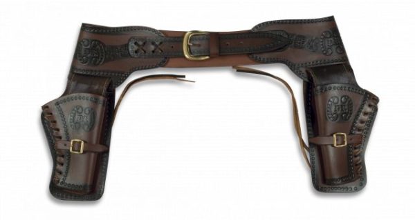 Canana marron piel. doble.