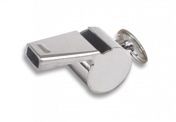 Silbato metalico CROMADO con anilla.4 cm