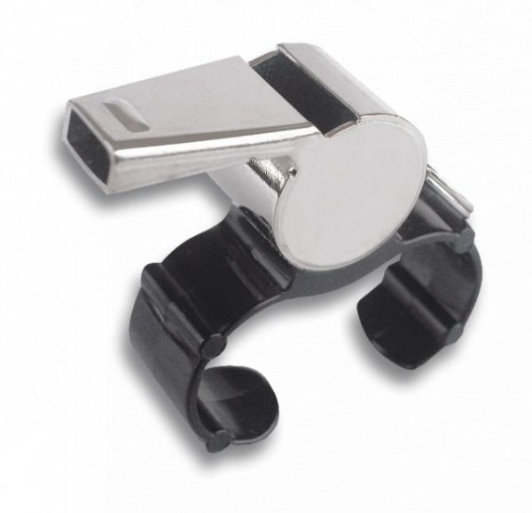 Silbato metalico con subjeccion dedos.