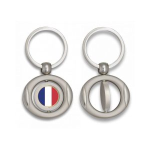 Llavero oval giratorio con chapa