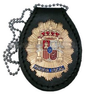 Porta placa policía local, Para colgar en cuello
