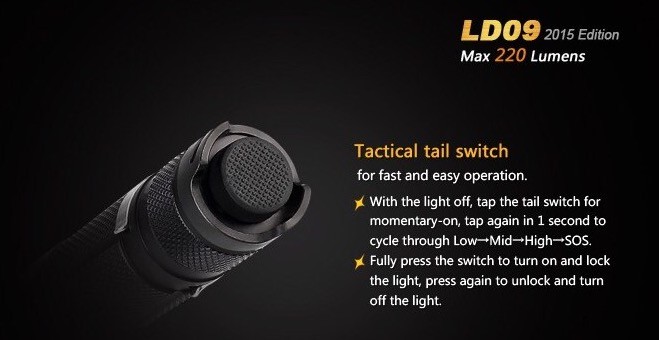 Linterna Led Ld09 Fénix, 220 Lumens Y 4 Modos
