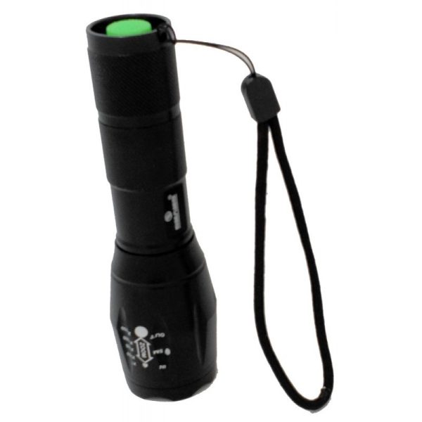 LINTERNA POLICÍA TÁCTICA RECARGABLE CON BATERÍA Y CARGADOR INCLUIDO