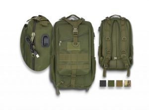 Mochila tactica Verde conector usb