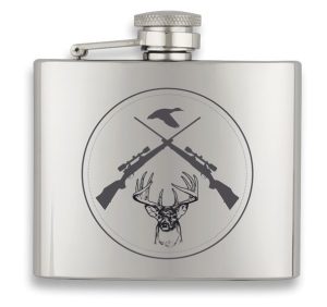 Petaca acero brillo. Capacidad: 5 OZ