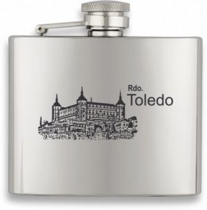 Petaca acero brillo. Capacidad: 5 OZ