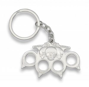 llavero calavera plata