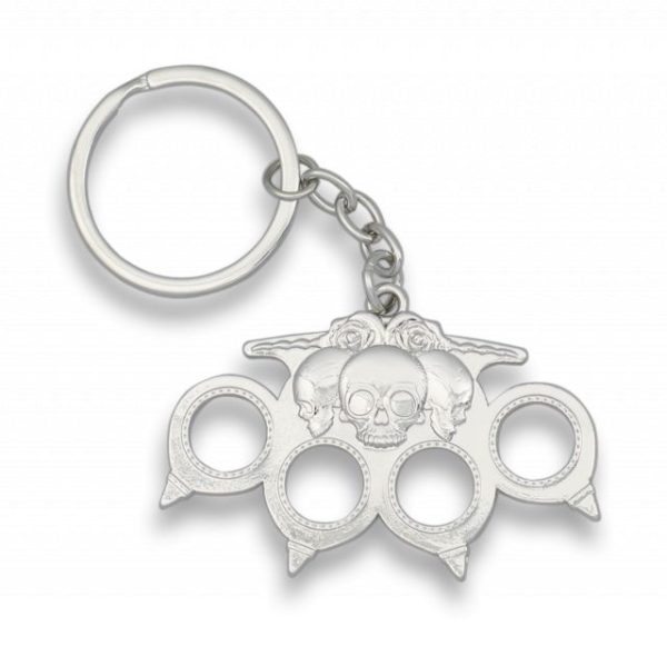 llavero calavera plata