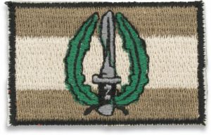 Bandera España gris con logo MOE