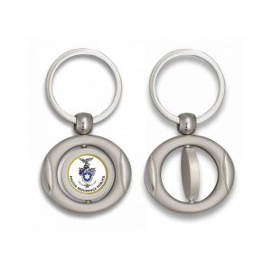 Llavero oval giratorio con chapa