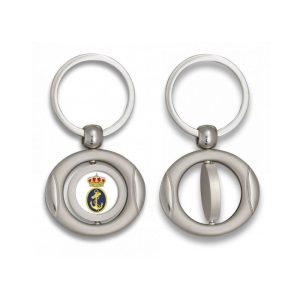 Llavero oval giratorio con chapa