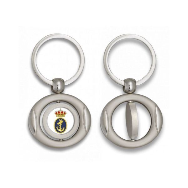 Llavero oval giratorio con chapa