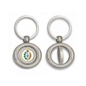 Llavero oval giratorio con chapa