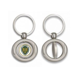 Llavero oval giratorio con chapa