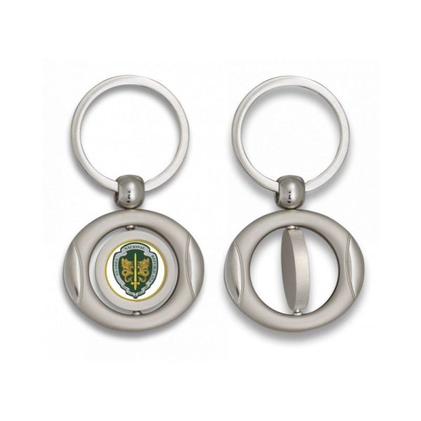 Llavero oval giratorio con chapa