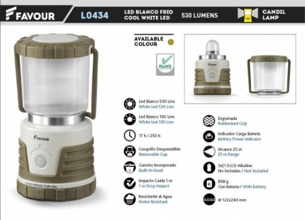 Linterna 530lm. 3 D bateria no incluidas
