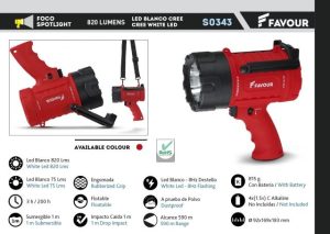 FOCO WATER. ROJO.4 C Pilas (no incluida)