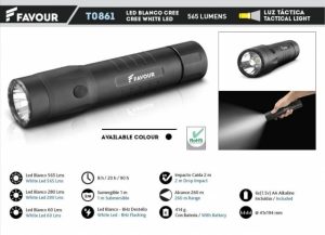 Linterna LED alum. WATER. Incluye 6 AA