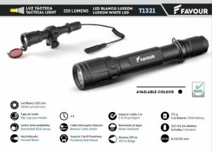 Linterna alum. LED. 320 lm. Incluye 2 AA